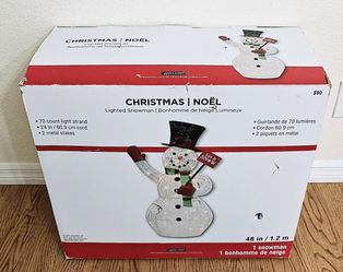 Christmas Noel 48" White Lighted Snowman Let It Snow