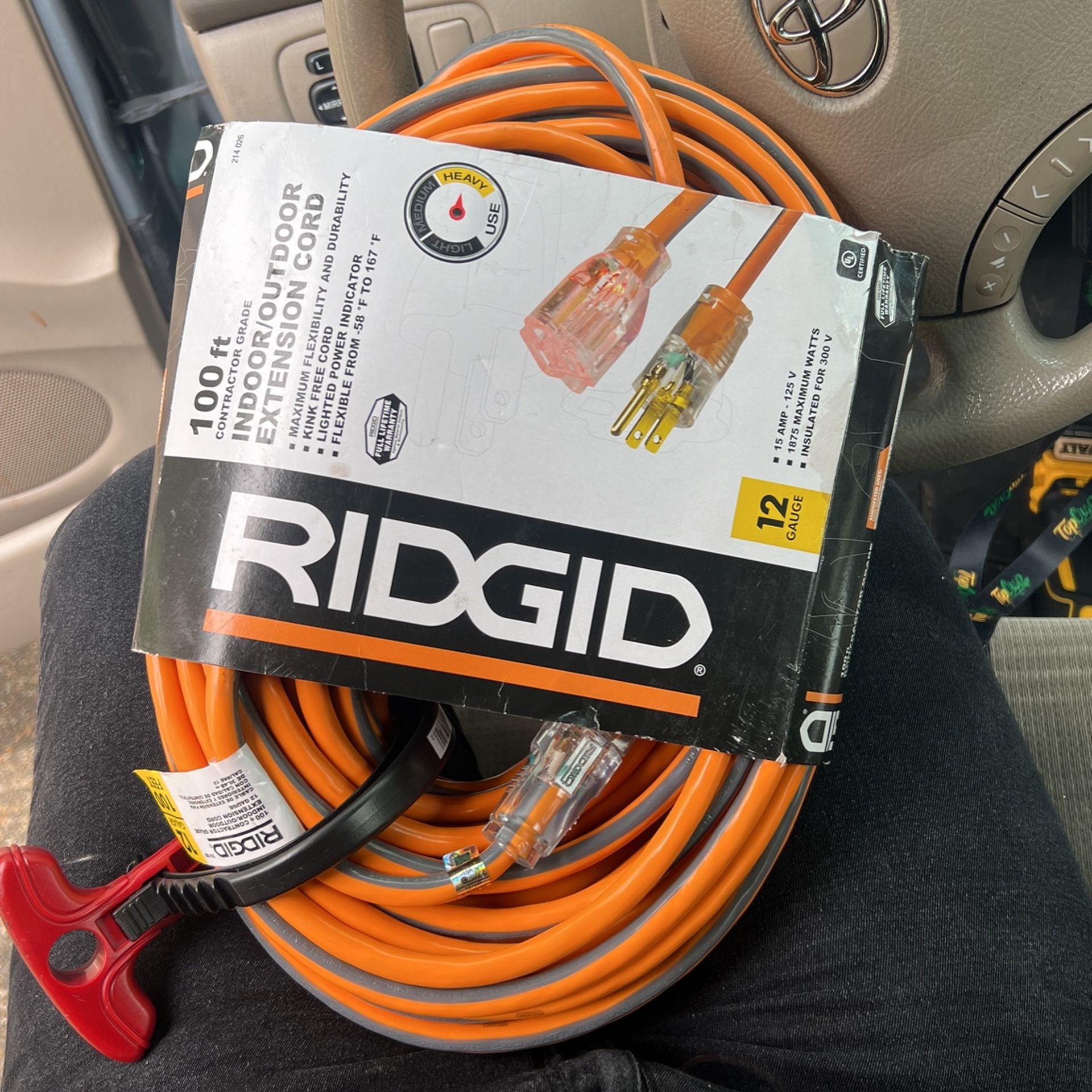 100 Foot Indoor/outdoor Extension Cord By RIDGID