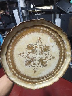 Vintage Italian Florentine Gold Gilt Decorative table  Tray