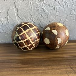 Round Wood Inlay Design Round Home Decor Balls Spheres