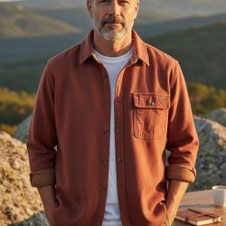 Size Large Legendary Whitetails Red Barnwood Heather Button Down Flannel Shirt W24" X L31".  Slim Fitting. This is a Legendary Whitetails Men's Buck C