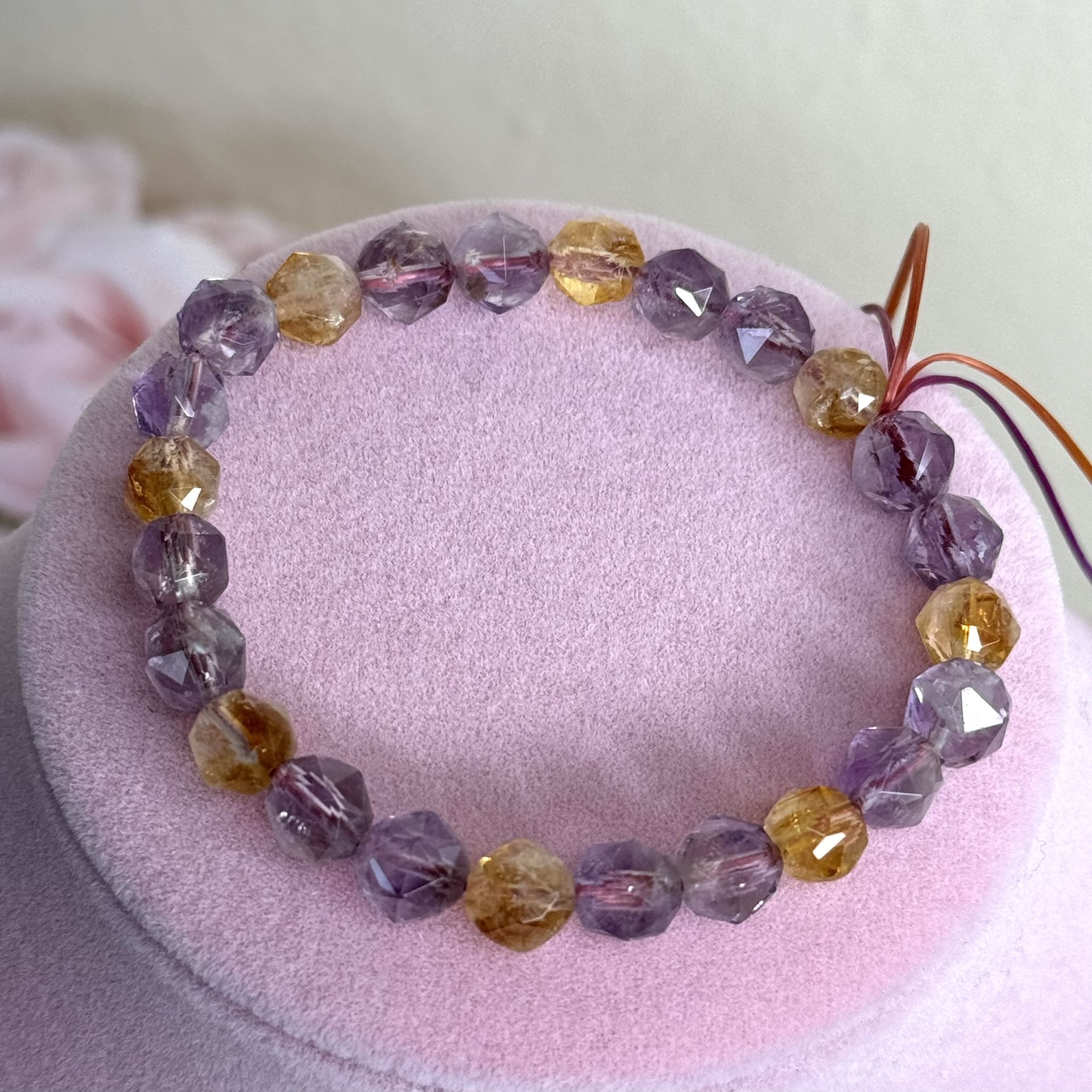 8mm Amethyst & Citrine Bracelet