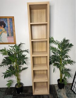 Bookshelf Natural Tone 6 Tier Cubby Cube Shelving