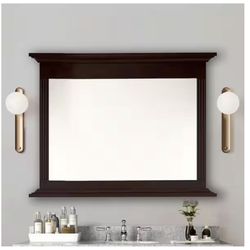 Home Decorators Collection Rectangular Wood Framed Wall Bathroom Vanity Mirror in Espresso