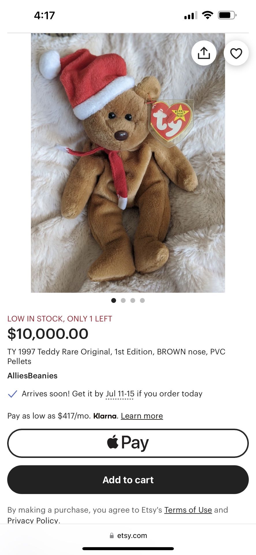 Beanie Baby 1997 Teddy 