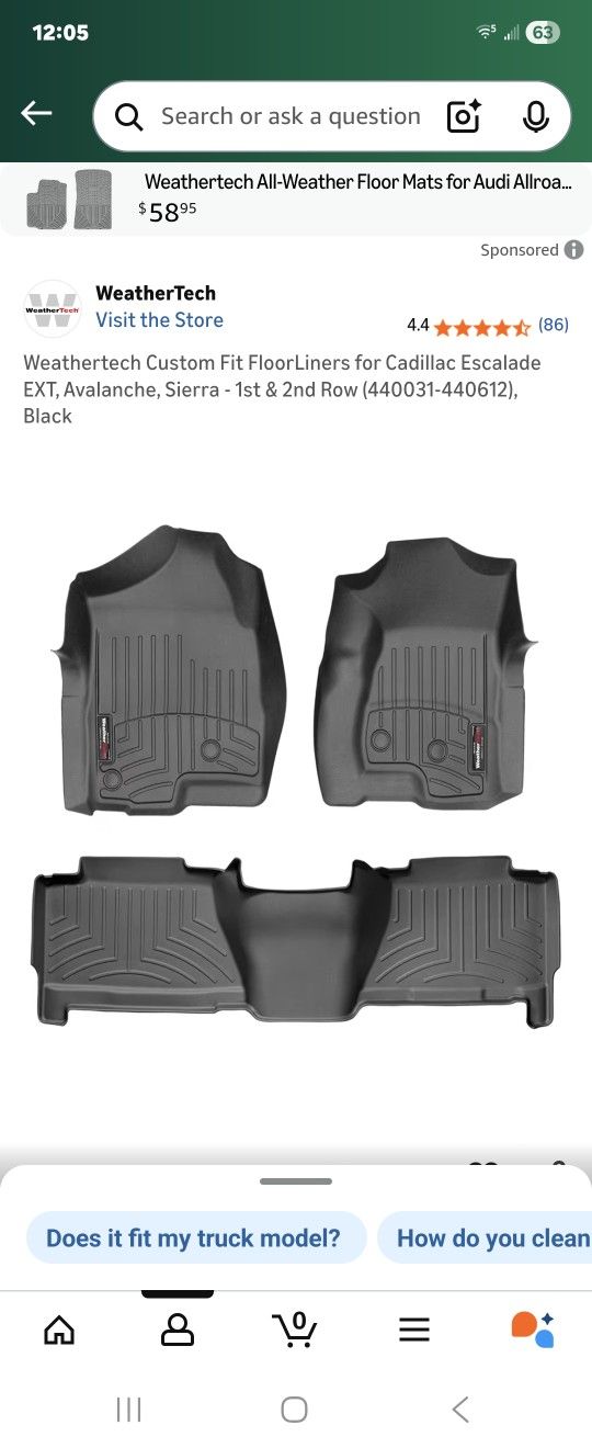 1(contact info removed) Weather Tech Floor Mats Front And Back
