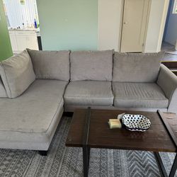 Modern Grey Sectional Sofa 9’ x 6’ x 30.5”