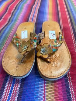 Handmade Mexican leather sandals size 3