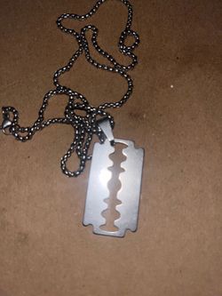 Stainless steel razor necklace