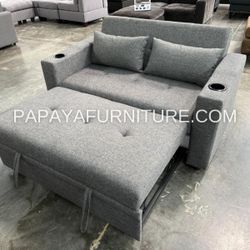 New! Comfortable Sofabed, Sleeper Sofa, Small Space Sofa With Pull-out Bed, Grey Sofa Couch, Grey Couch, Office Sofa, Bedroom Sofa, Studio Sofa Couch 