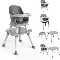 7 in 1 High Chair, Convertible High Chairs for Babies and Toddlers, Infant Dining Booster Seat, Table and Seat Set, Removable Tray,