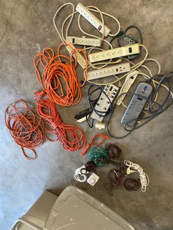 Extension cords, surge protectors, timers