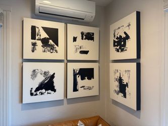 Dania abstract monochrome artwork on wooden frame