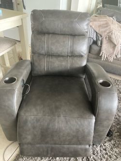 Brand new electric recliner with cupholders and charging adapter for phone home