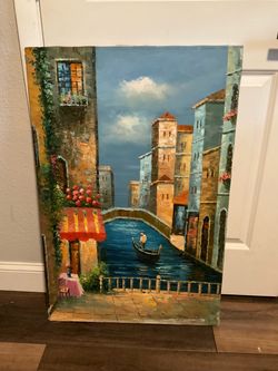 Venice Canal Oil Painting on Canvas