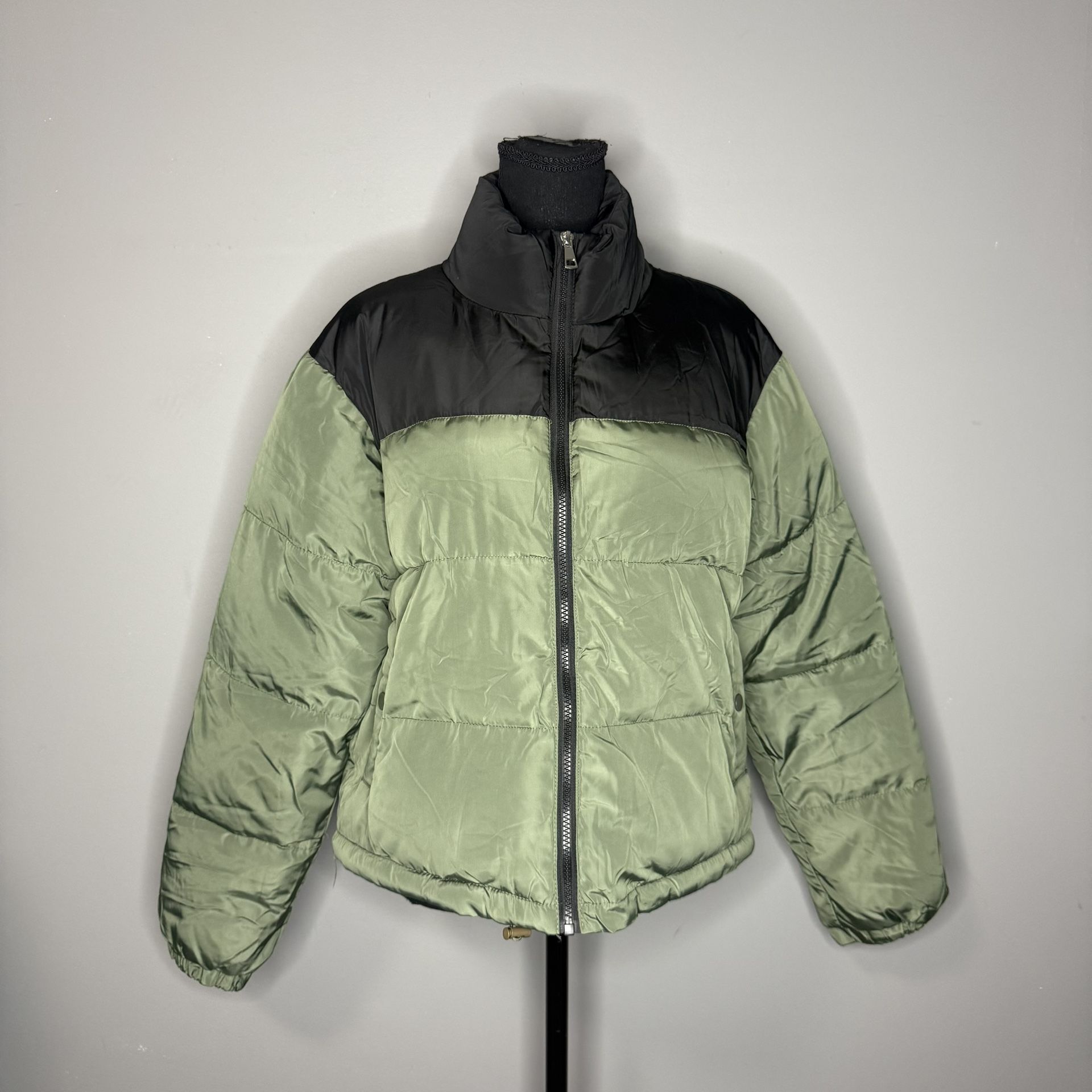 Charlotte Russe Olive and Black Puffer Jacket