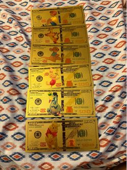 24k gold foiled  Winnie the Pooh collectable bills