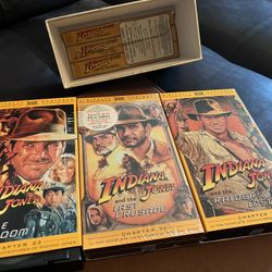 The Adventures Of Indiana Jones Trilogy Digitally Mastered 3 VHS Box Set.