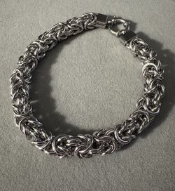 Silver-Plated Stainless Steel Bracelet-8.25"