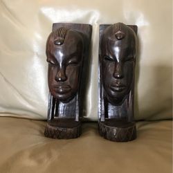 Hand Carved AfricanTeakwood Bookends