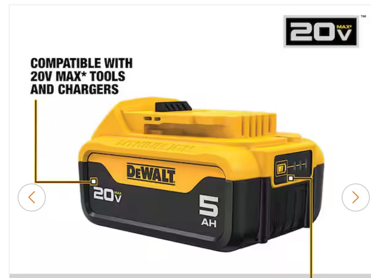 Dewalt 5.0ah Battery New And Original. Not In Packaging, Out Of Larger Combo Kit.