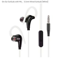 Wired Headphones with HD Bass Driven Audio, Lightweight in-Ear On-Ear Earbuds with Mic，3.5mm Wired Earbuds (White)