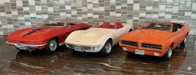 Vtg lot of 3 Jim Beam Decanters Corvette Camaro