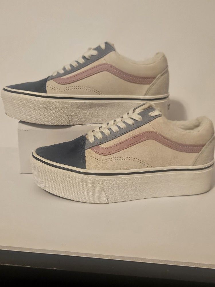 Vans Old Skool Stacked Sherpa Lined Pig Suede Sneakers Men’s 6½ Women’s 8