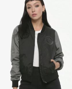 Disney Nightmare Before Christmas Halloween Town Bomber Jacket Women's Small NWT