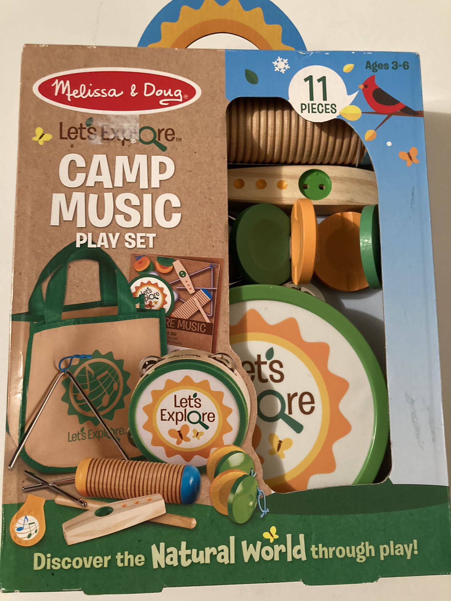 Melissa & Doug Let's Explore Camp Music Wooden and Metal Instruments Play Set - 10pc