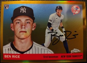 2025 BEN RICE /50 Topps Chrome Platinum True Gold Refractor #311 Yankees2025