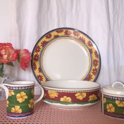 Mikasa Oven Dishwasher Microwave Safe Serve Serveware Platter Vegetable Covered Sugar Creamer China CA009 Acapulco Laurie Gates