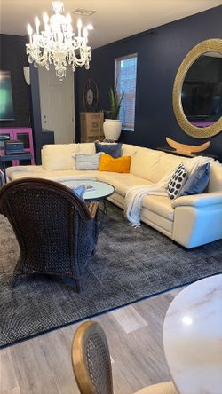 Cream Leather Sofa
