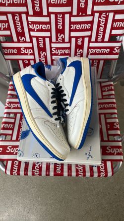 Jordan 1 retro low fragment x Travis Scott sail military blue