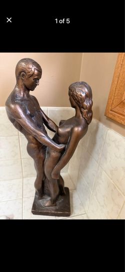 Vintage Alexander Backer Couple Sculpture - Signed - Figurative Art