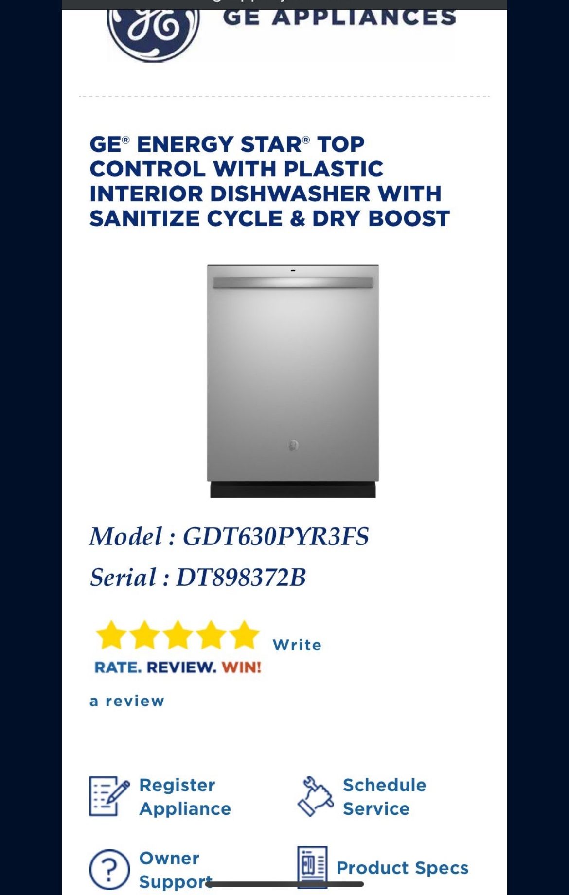 Like New GE Dishwasher