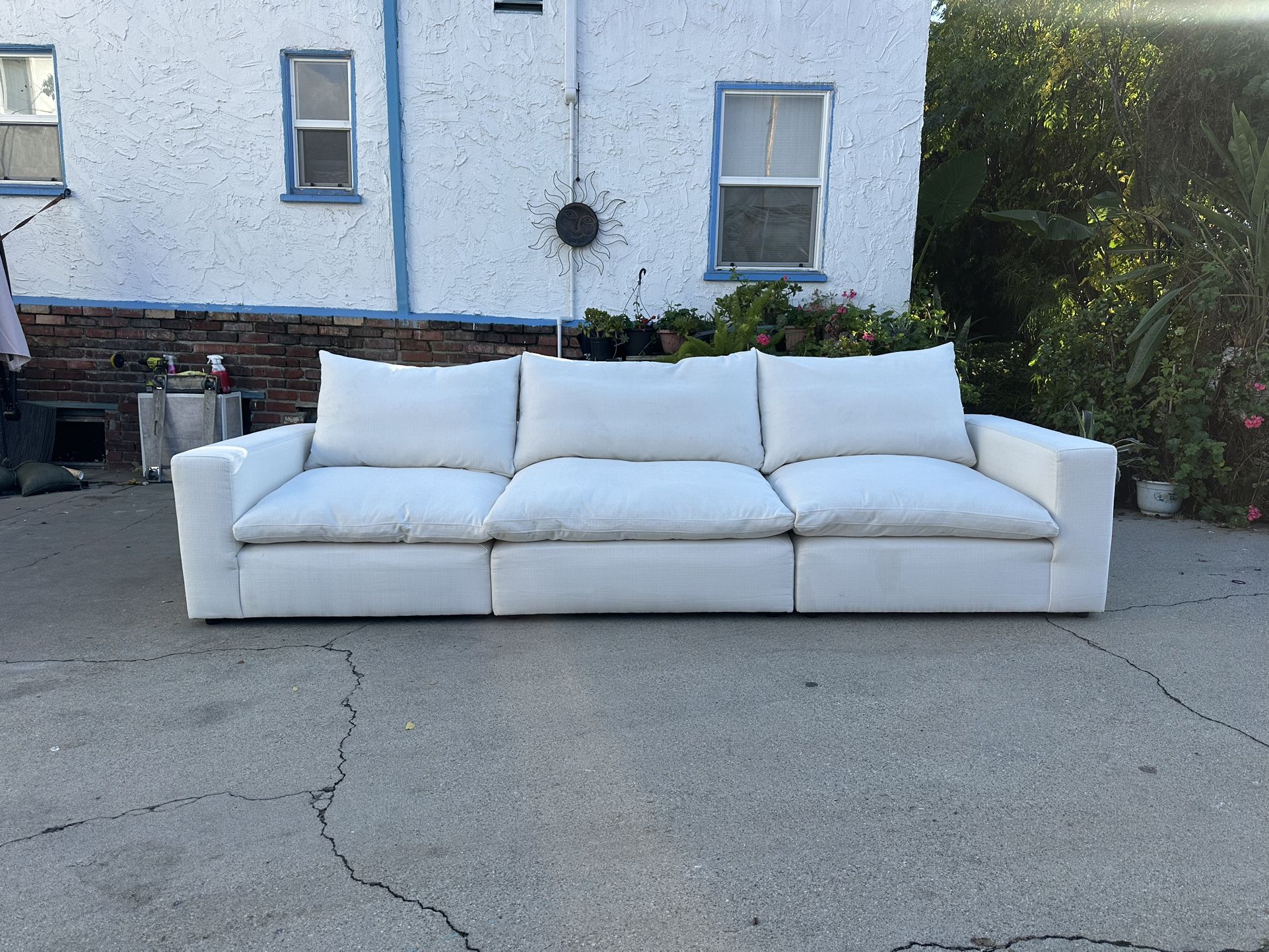 3 Pcs White Modular Cloud Couch Dupe Sectional
