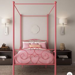 Free Pink Canopy Bed Frame Twin