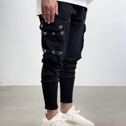 Men’s black jogger pants just a few sizes now left