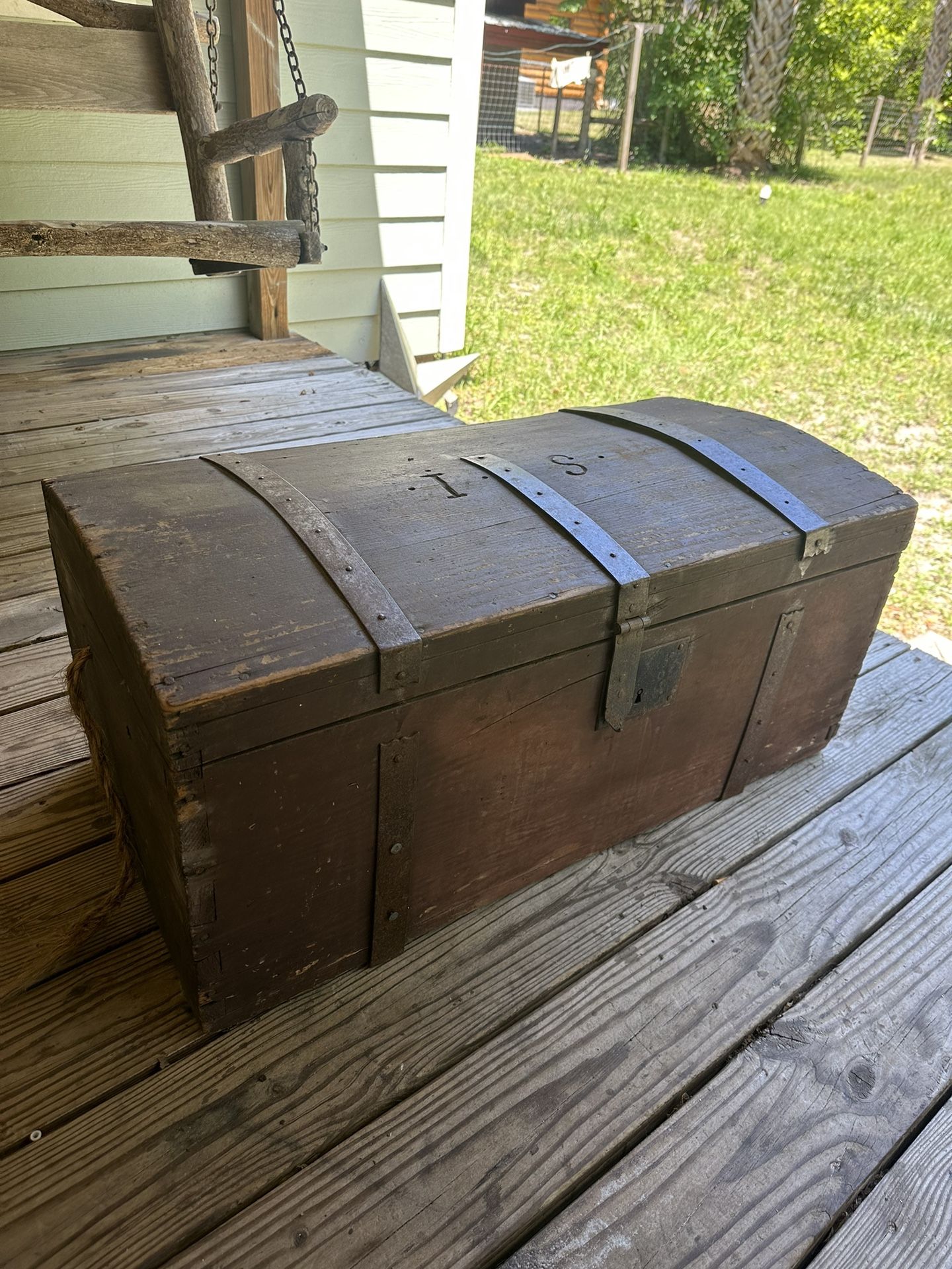 Antique Wood Trunk