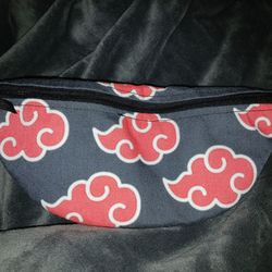 Naruto Shippuden Akatsuki Red Cloud Fanny Pack Versatile Waist Or Crossbody Bag (like New)