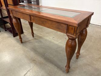 Unique Vintage Wooden Console Table with Exaggerated Carved Wood Legs
