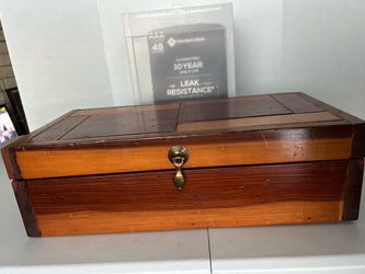 Vintage Wooden Box with Brass Latch