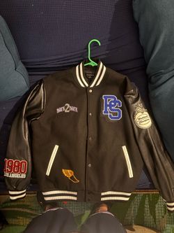 PacSun black varsity letterman jacket