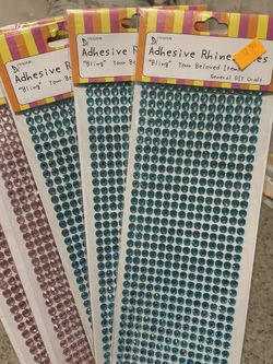 Adhesive Rhinestone Blue and Pink