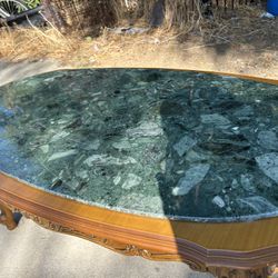 Vintage Coffee Table (Green Marble)