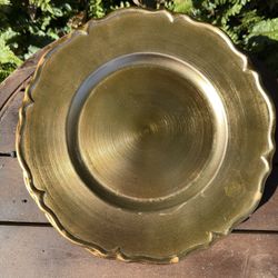 4 world market gold charger plates