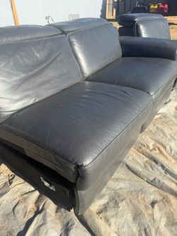 Gray Leather Sofa Couch