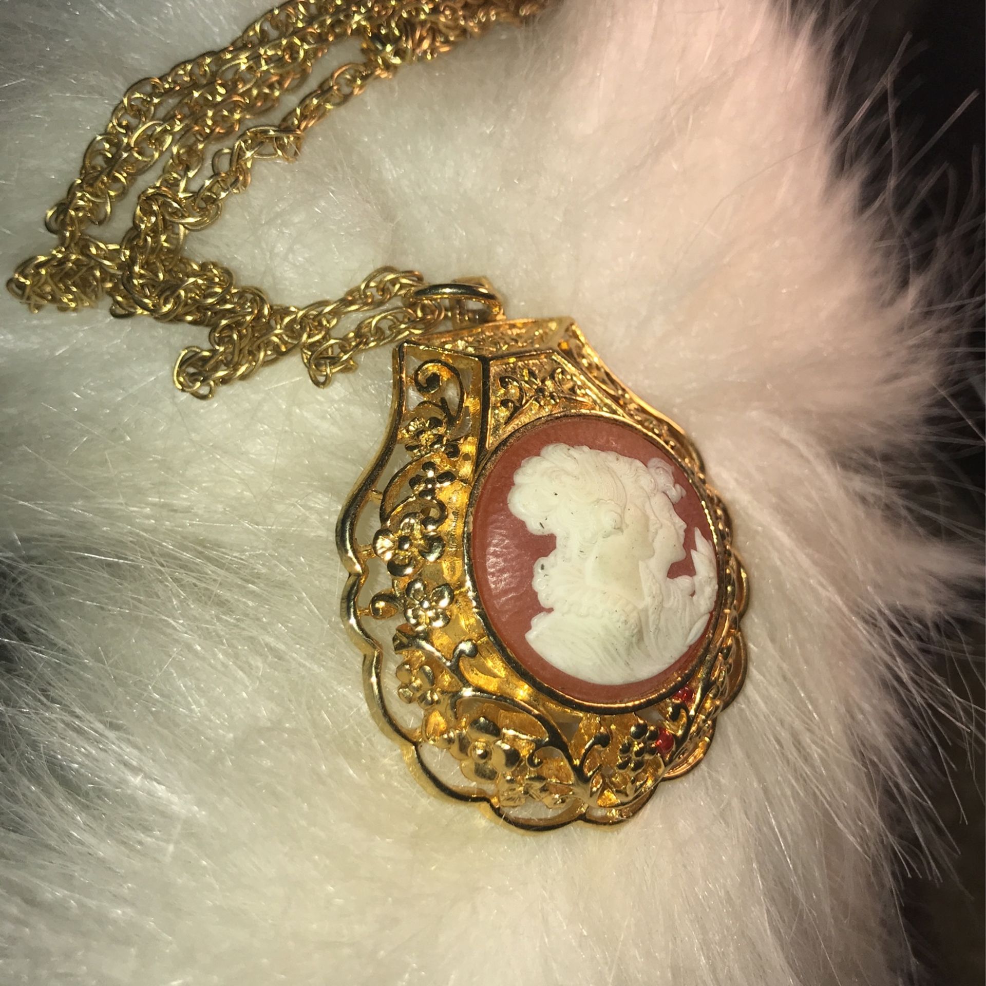 Vintage Corday Solid Parfum Carved Cameo