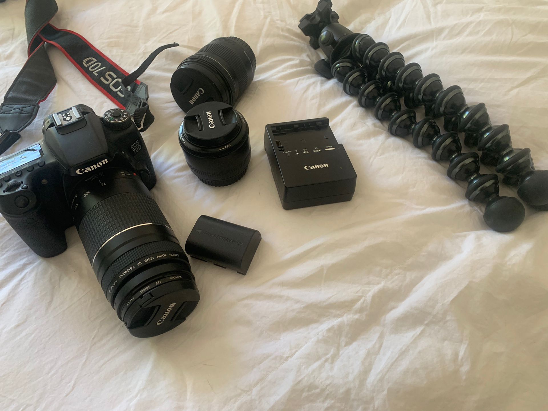 Canon EOS 70D with 3 lenses & Joby Tri Pod